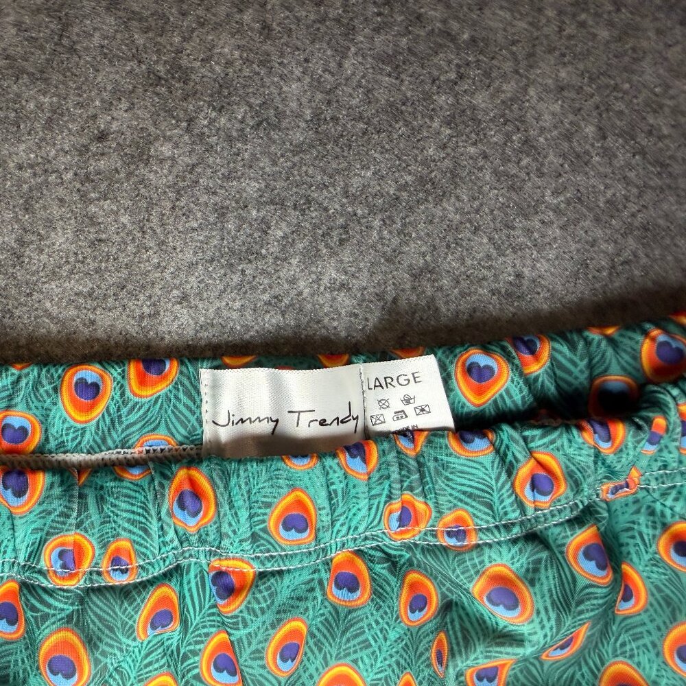 Jimmy Trendy Men’s Swim Brief Peacock Print Size Large - Picture 3 of 8